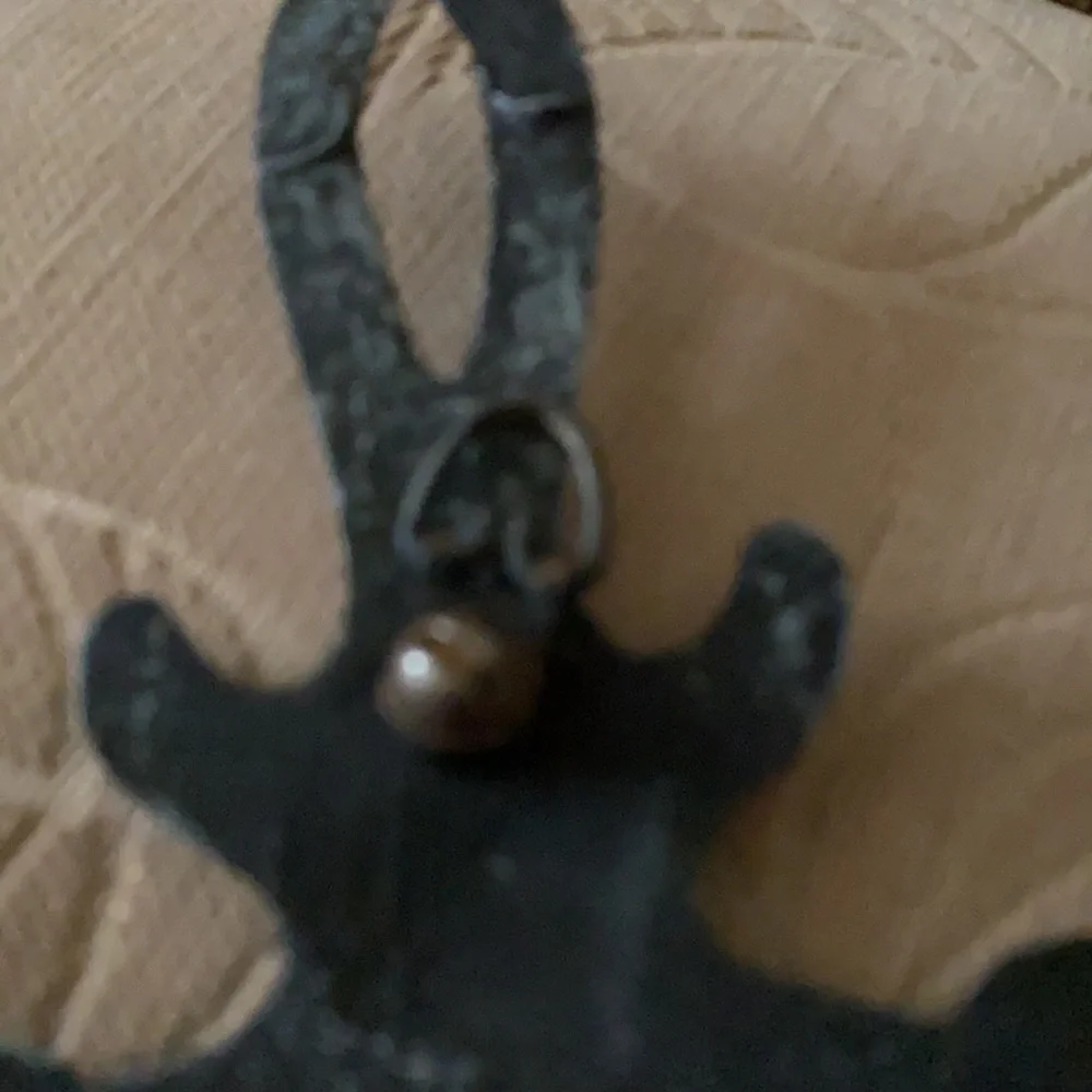 Vintage Black Cast Iron Trivet with Hook